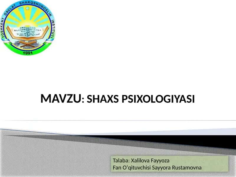 SHAXSPSIXOLOGIYASI 1