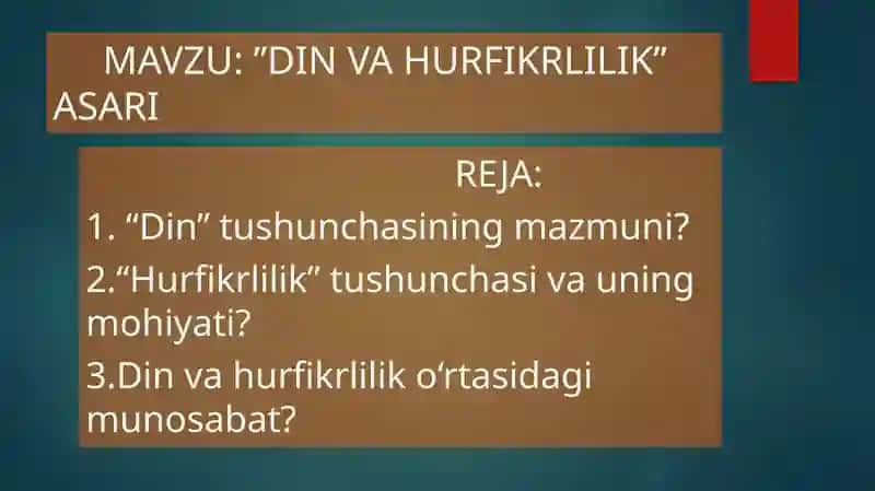 Din va Hurfikrlilik Asari 1