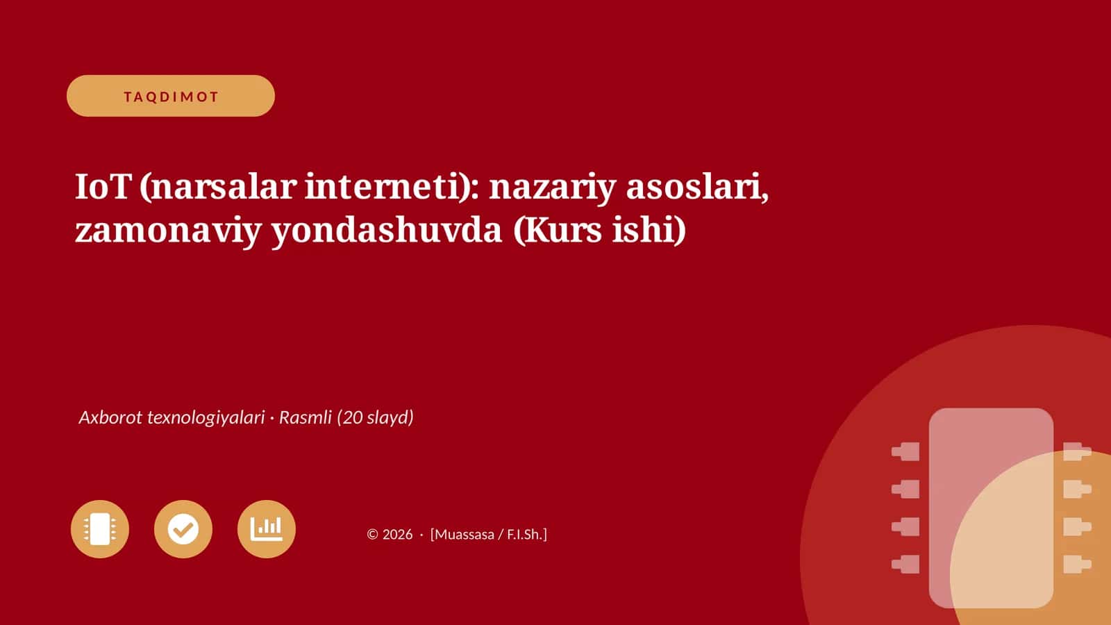IoT (narsalar interneti): nazariy asoslari, zamonaviy yondashuvda (Kurs ishi) 1