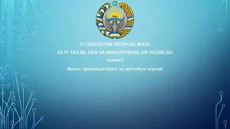 Iqtisodiyot bozor va iqtisodiyot siyosati
