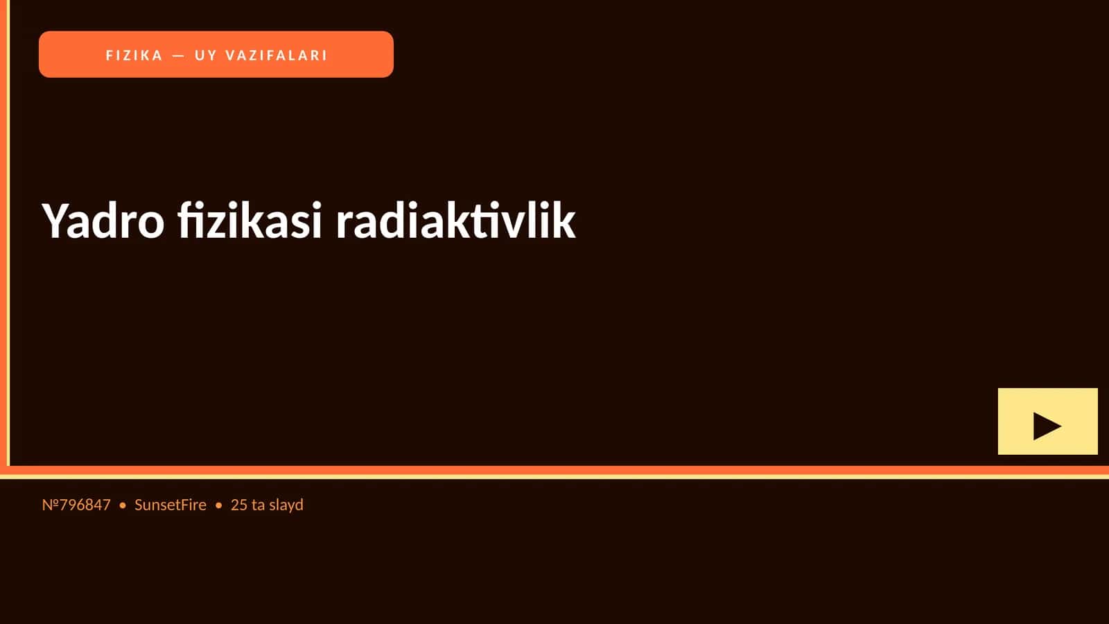 FIZIKA — UY VAZIFALARI 1
