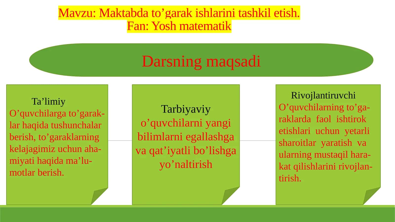 Maktabdato'garakishlarini tashkilotish 1