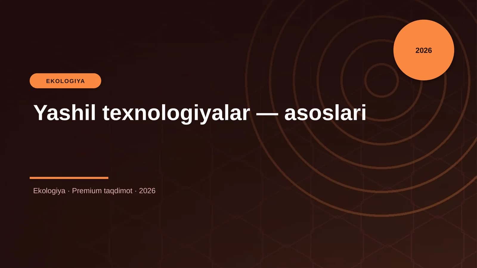 Yashil texnologiyalar — asoslari 1