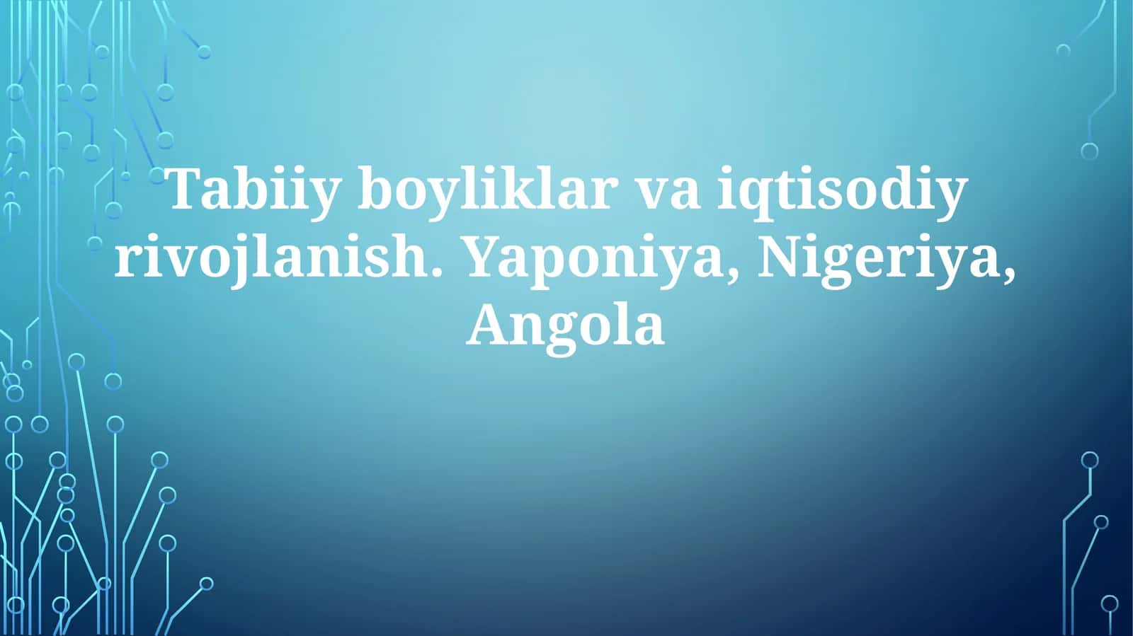 Tabiiy boyliklar va iqtisodiy ravshanlik 1