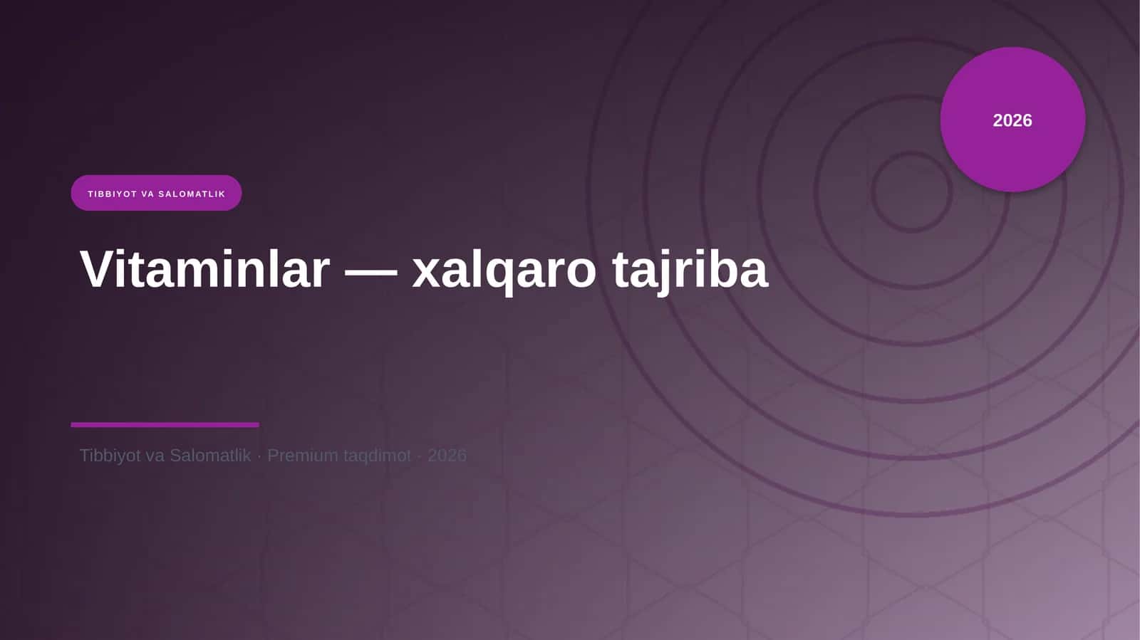 Vitaminlar — xalqaro tajriba 1