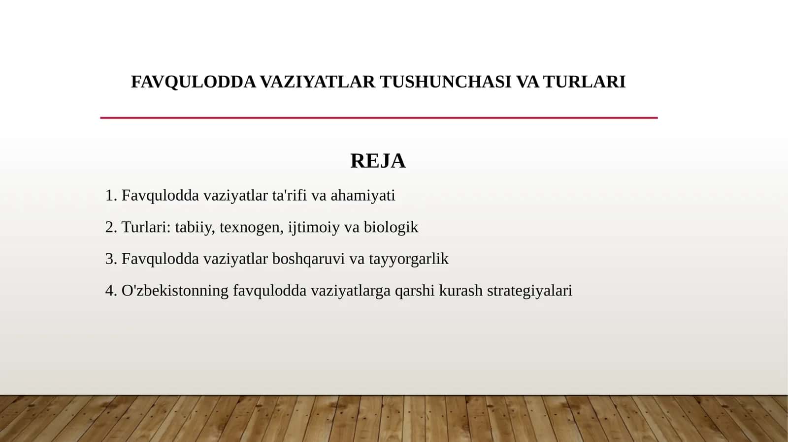 Favqulodda vaziyatlar tushunchasi va turlari 1