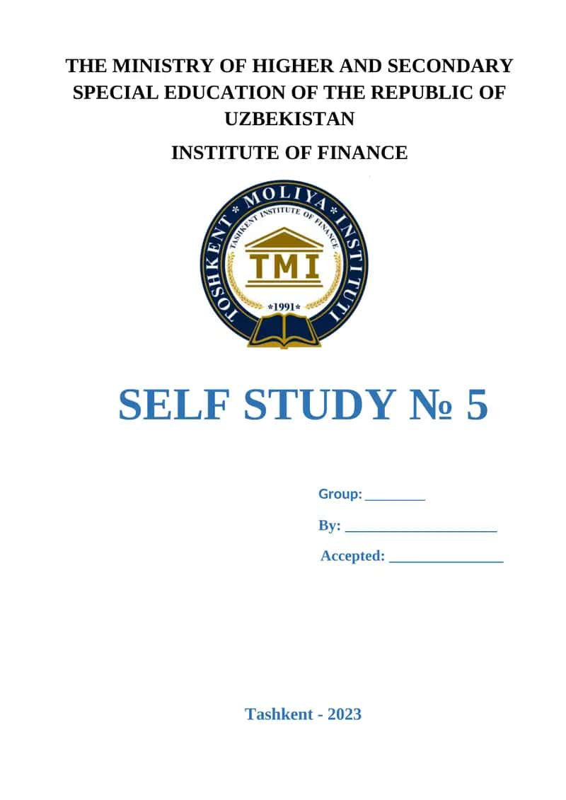 SELF STUDY № 5 1