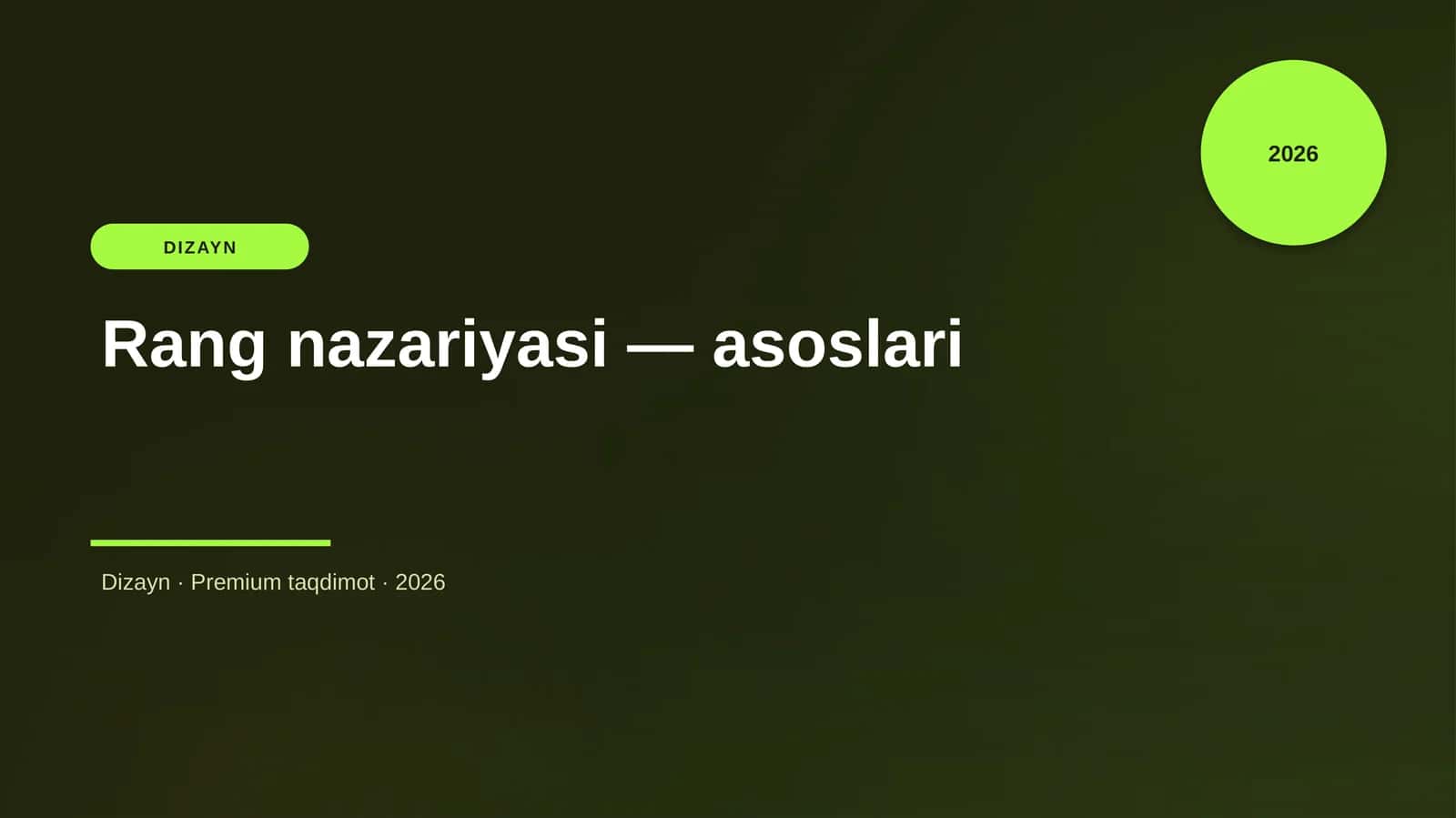 Rang nazariyasi — asoslari 1