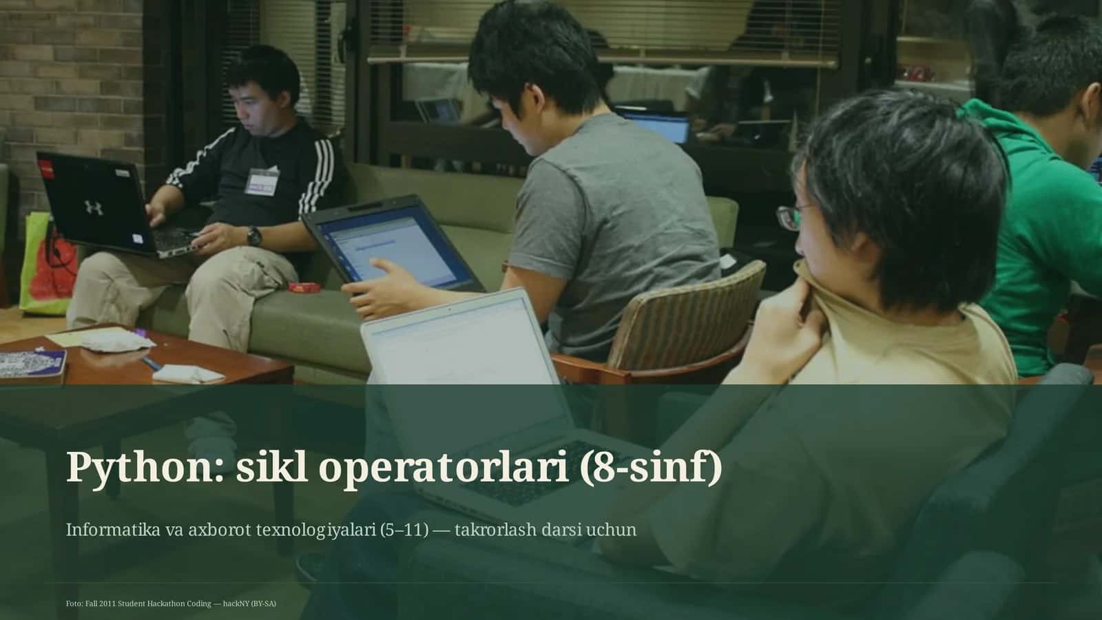 Python: sikl operatorlari (8-sinf) 1