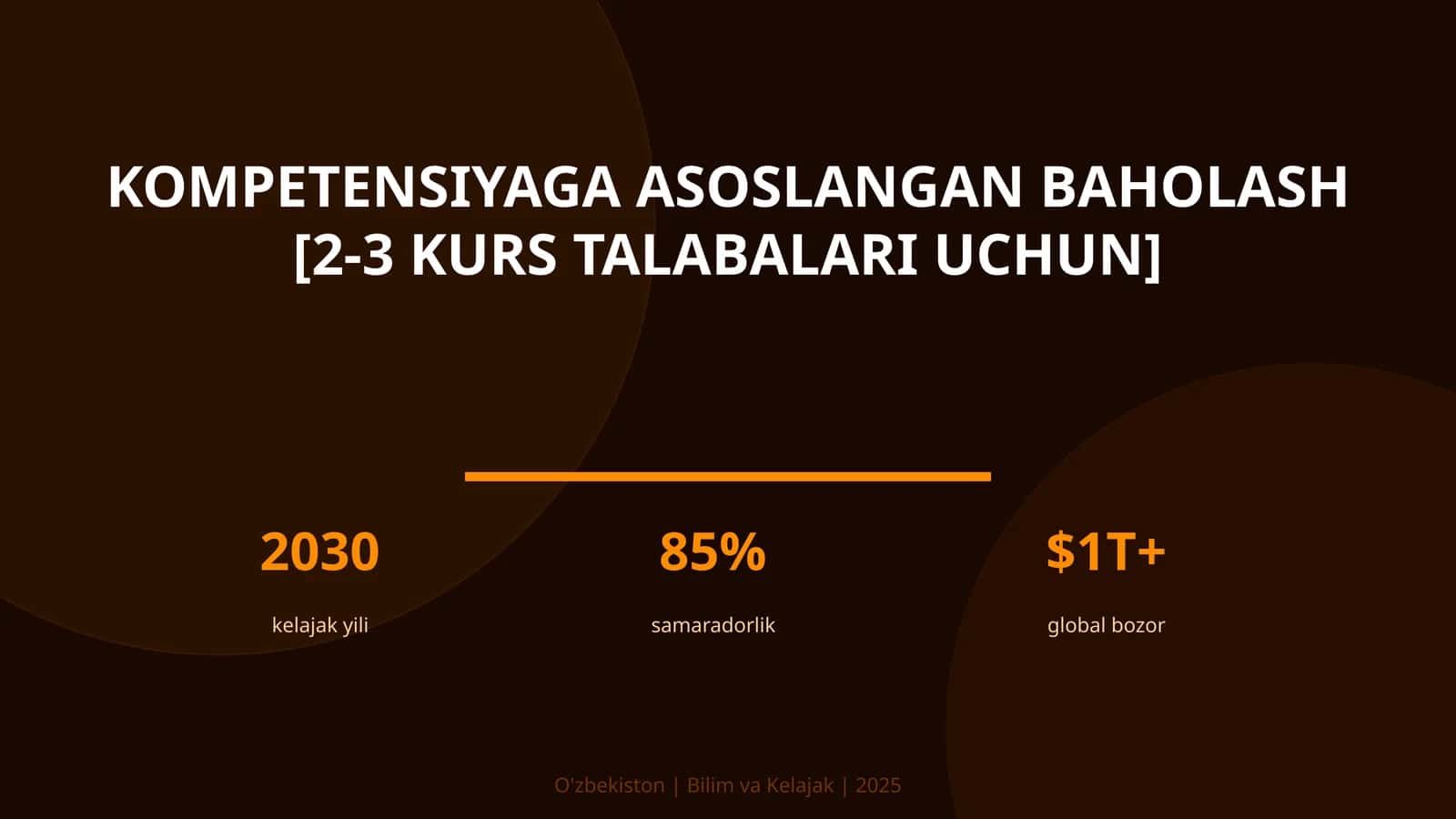 Kompetensiyaga asoslangan baholash [2-3 kurs talabalari uchun] 1