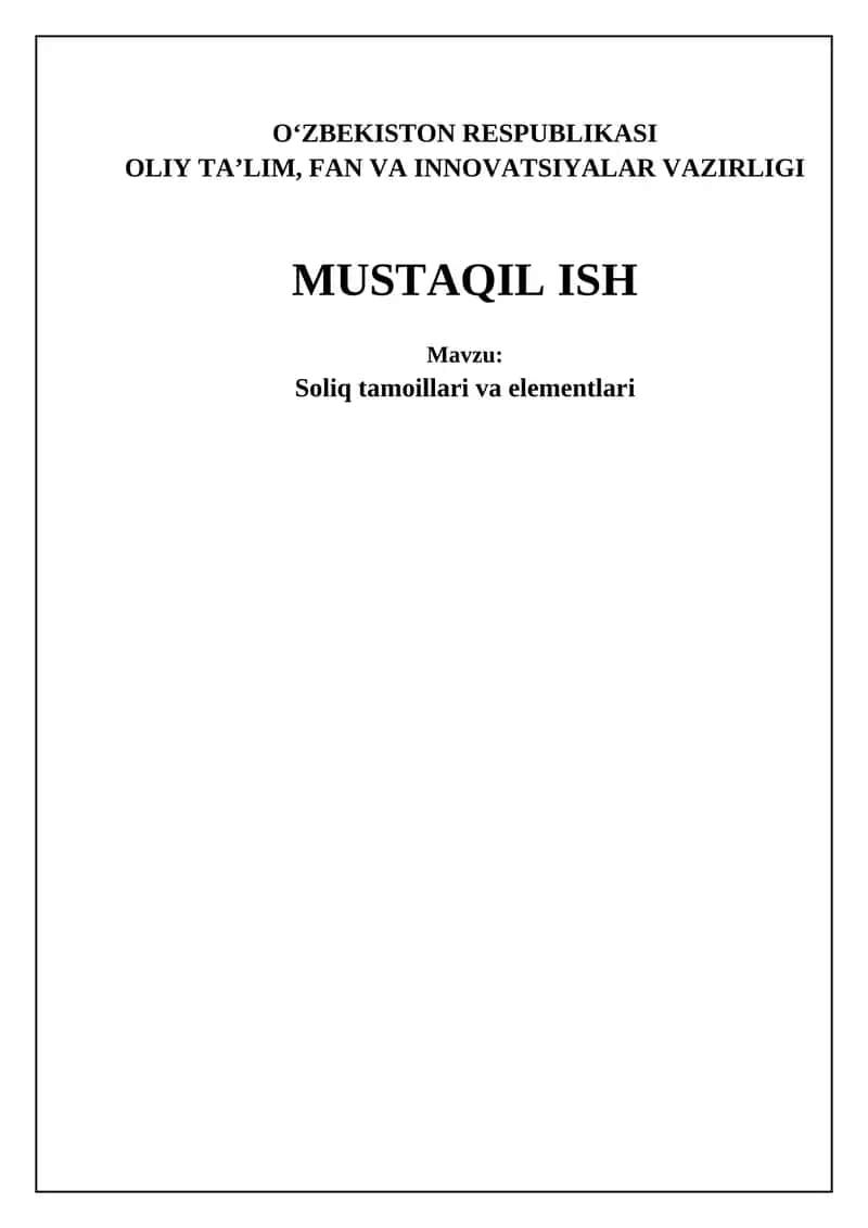 Soliq solishning asosiy prinsiplari 1