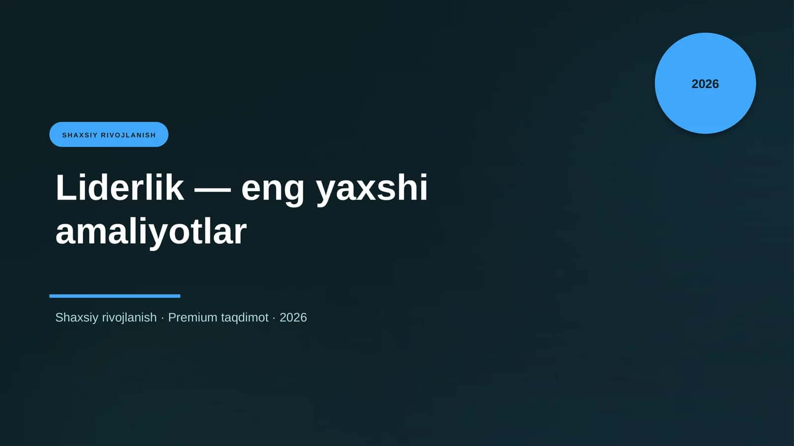 Liderlik — eng yaxshi amaliyotlar 1