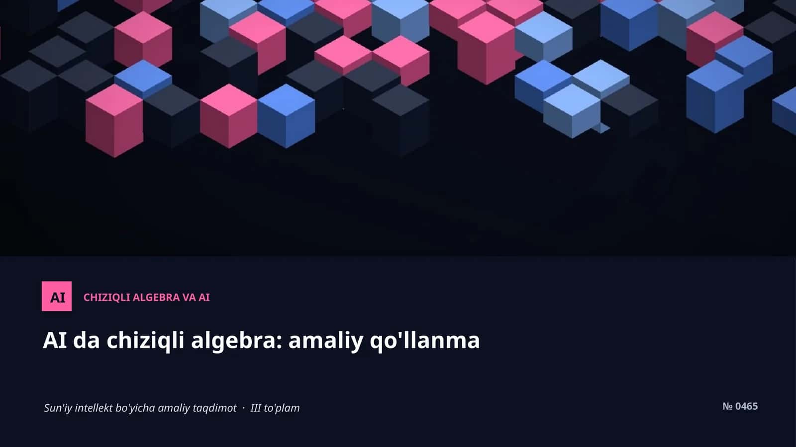 Chiziqli algebra va AI 1