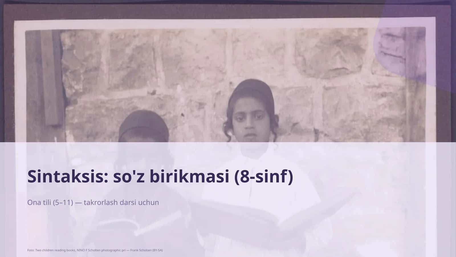 Sintaksis: so'z birikmasi (8-sinf) 1