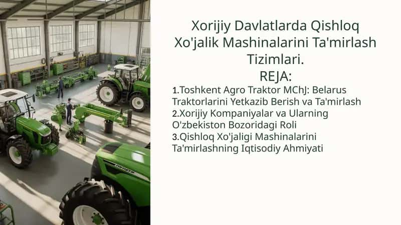 Qishloq Xo'jalik Mashinalarini Ta'mirlash Tizimlari 1