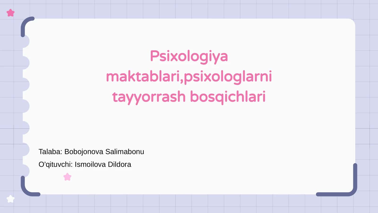 Psixologiya maktablari, psixologlarni tayyorrash bosqichlari 1
