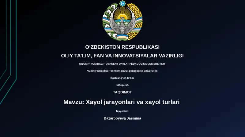 Xayol jarayonlari va xayol turlari 1