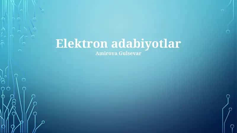 Elektron Adabiyotlar 1