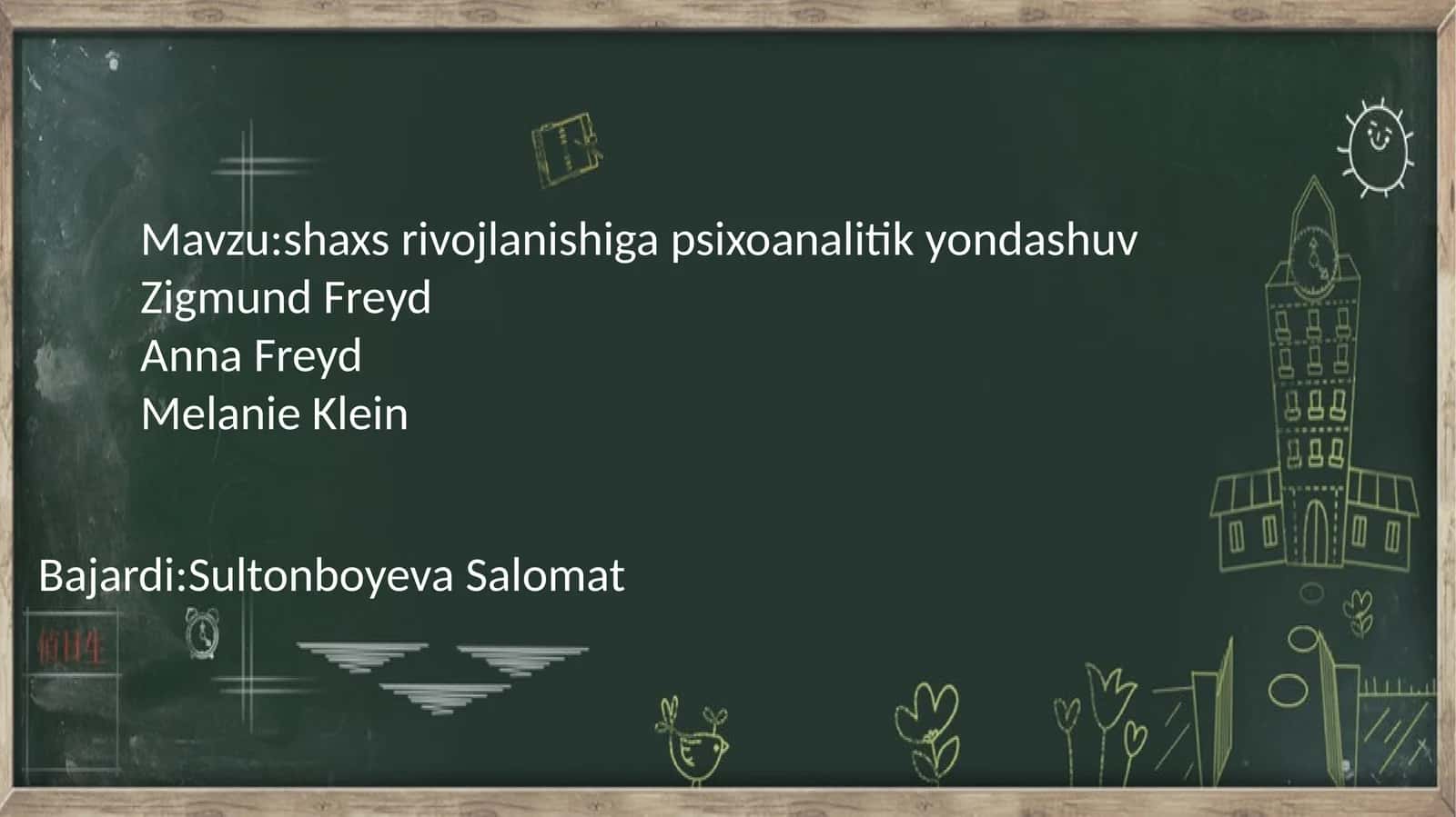 Freudning psixoanalitikyondashuva sohasi 1