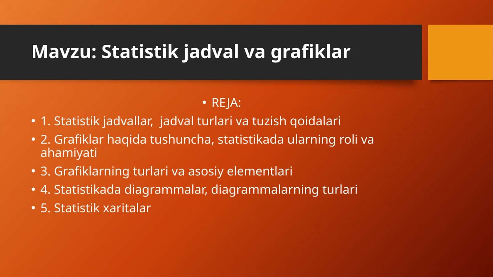 Statistik jadval va grafiklar 1