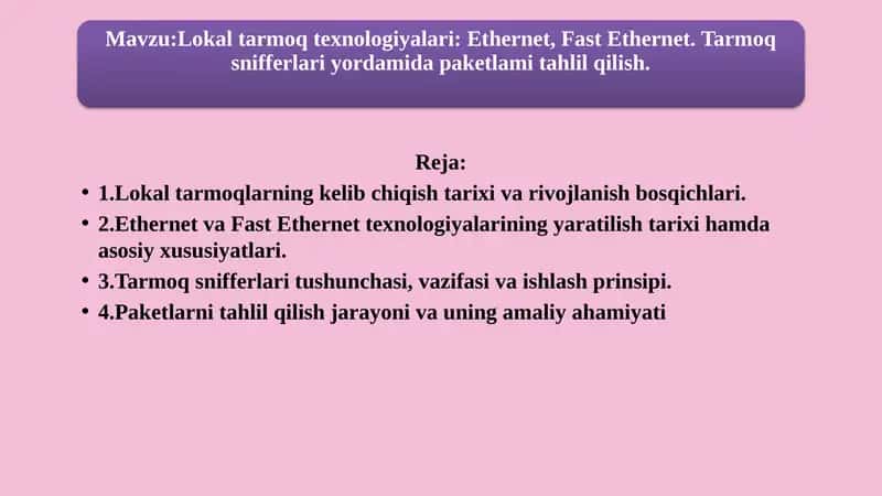 Lokaltarmoqlarning kelibchi qishti varivojlanish bosqichlari 1