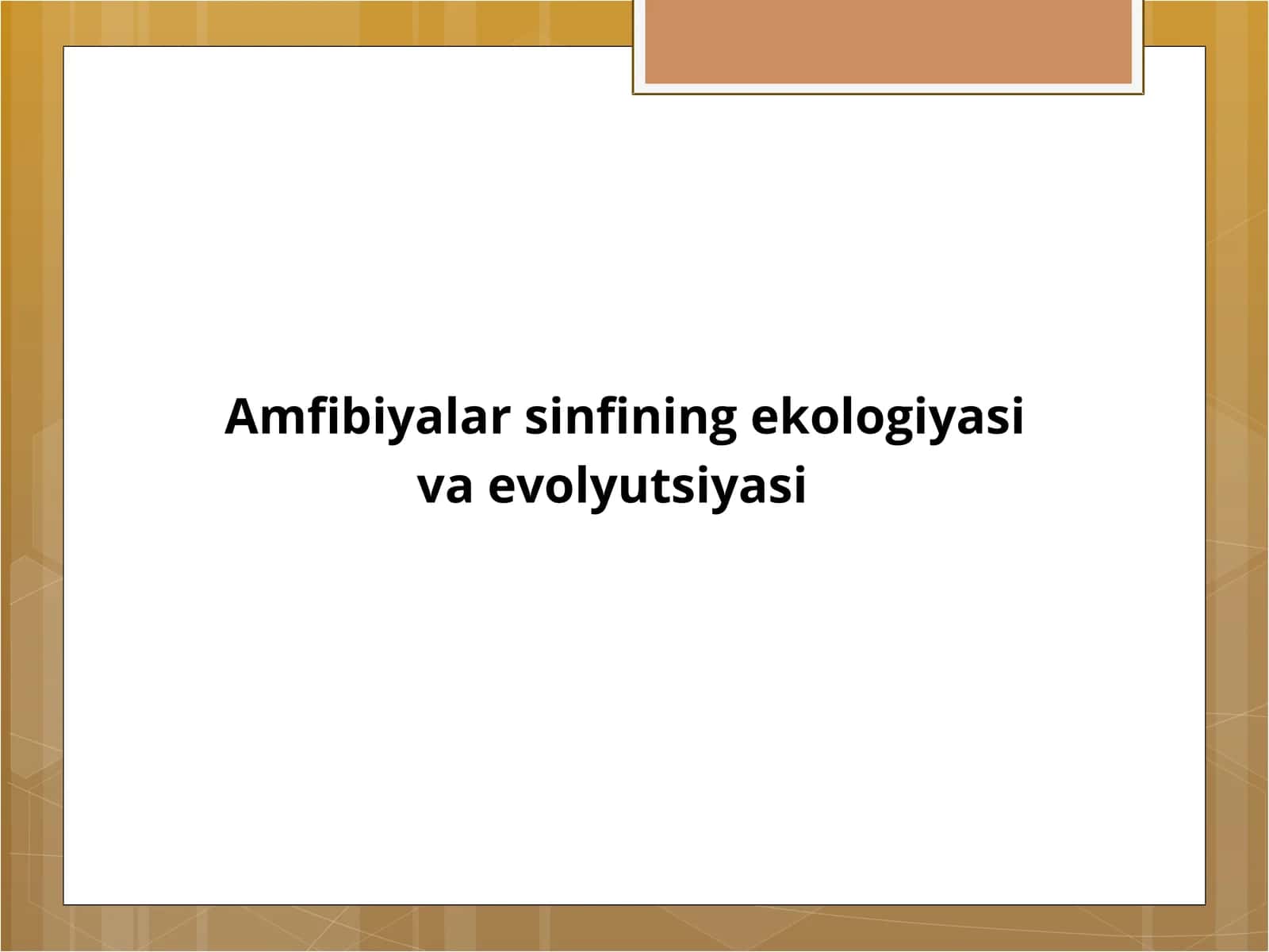 Amfibiyalar sinfining ekologiyasi va evolyutsiyasi 1
