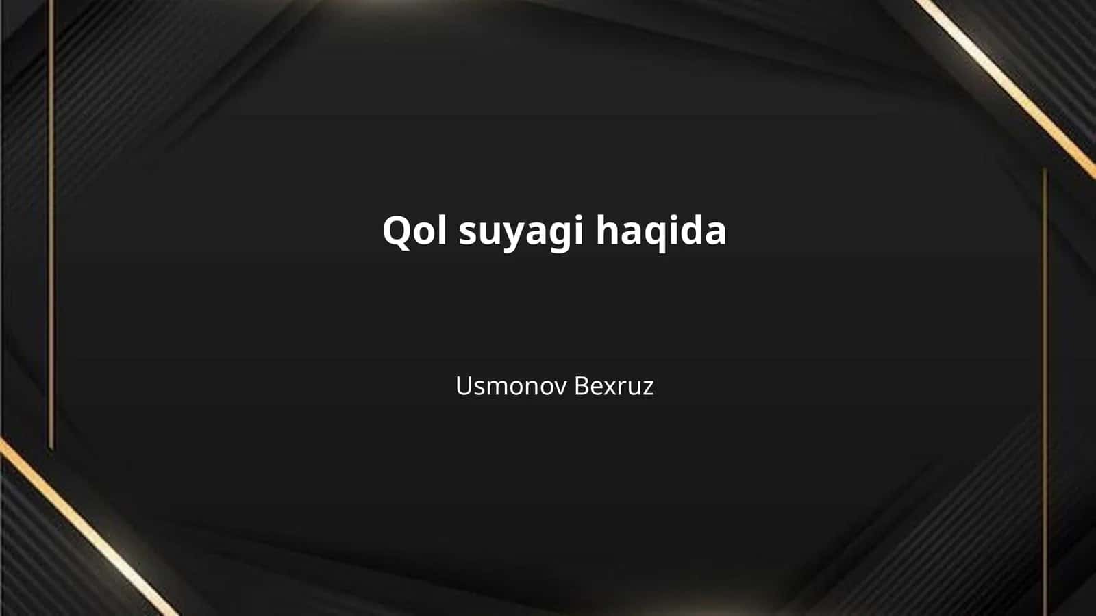 Qol suyagi haqida 1