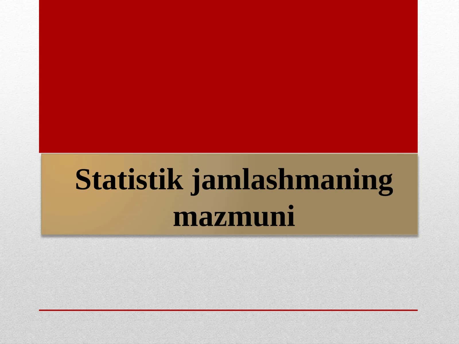 Statistik guruhlash 1