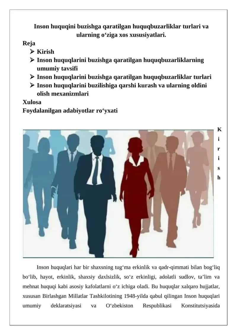 Inson huquqlarini buzishga qaratilgan huquqbuzarliklar 1