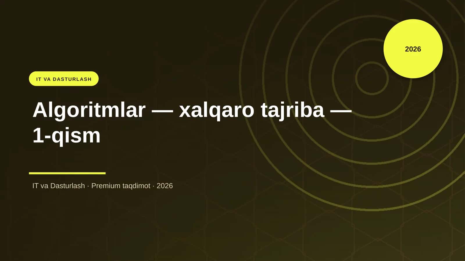 Algoritmlar — xalqaro tajriba — 1-qism 1