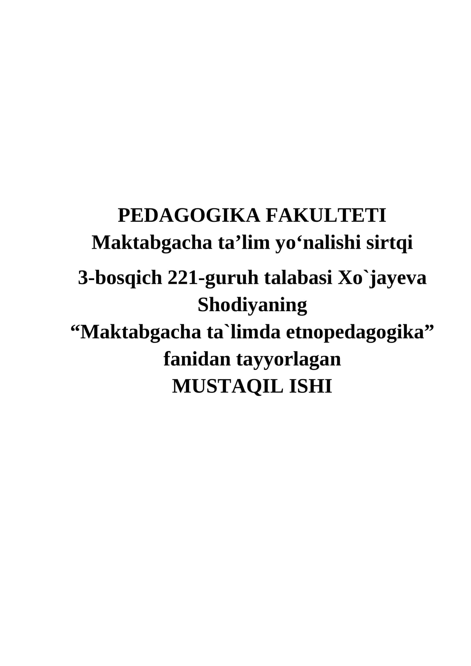 Maktabgacha ta’limda etnopedagogika 1