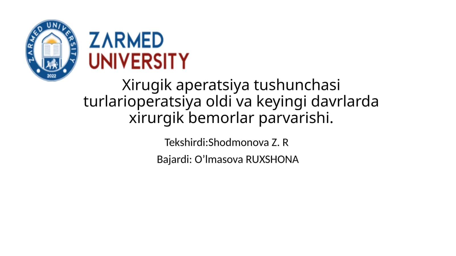 Xirurgik operatsiya tushunchasi 1