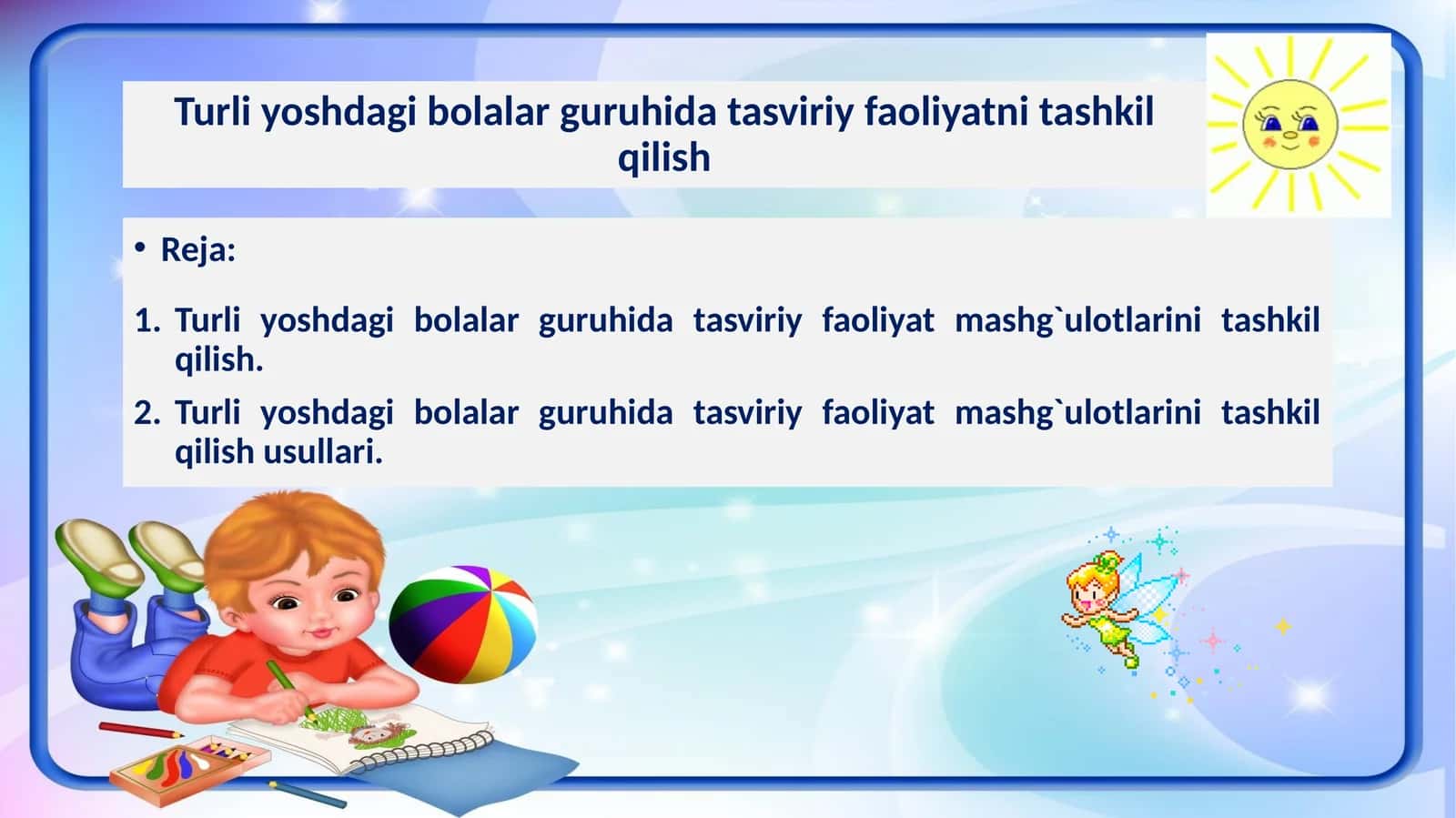 Turli yoshdagi bolalar guruhida tasviriy faoliyatni tashkil qilish 1