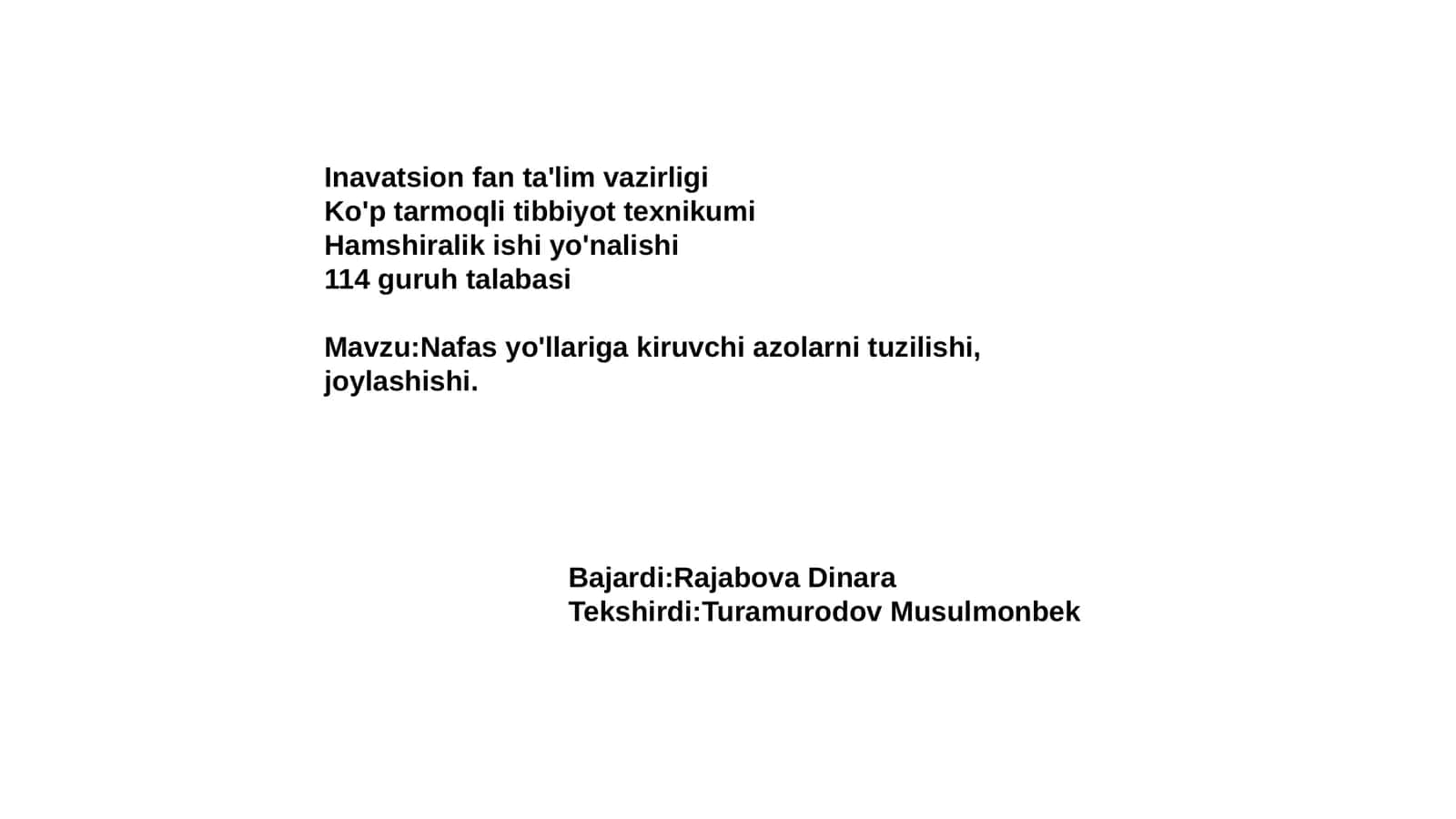 Ko'p tarmoqli tibbiyot texnikumi 1