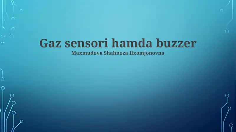 Gaz sensori hamda buzzer 1