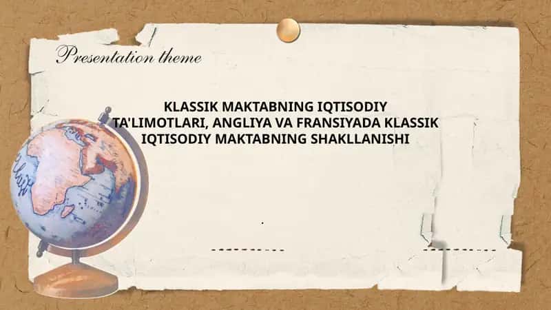 Klassik Maktabning Iqtisodiy Ta'limotlari 1