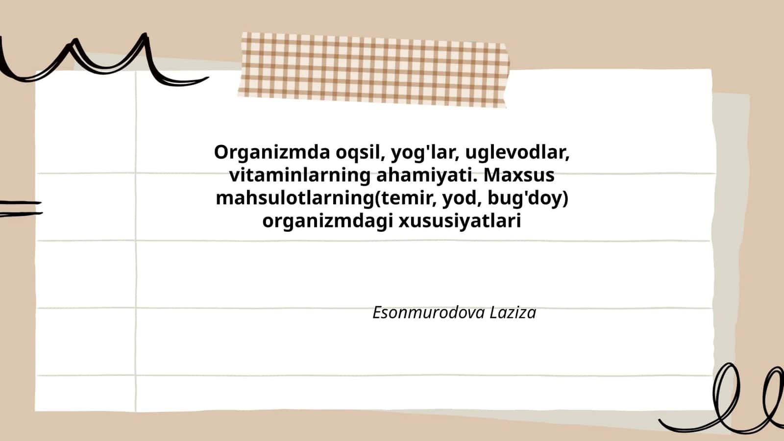 Oqsil, yog'lar, uglevodlar, vitaminlarning ahamiyati 1