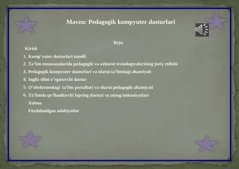 Pedagogik kompyuter dasturlari 1