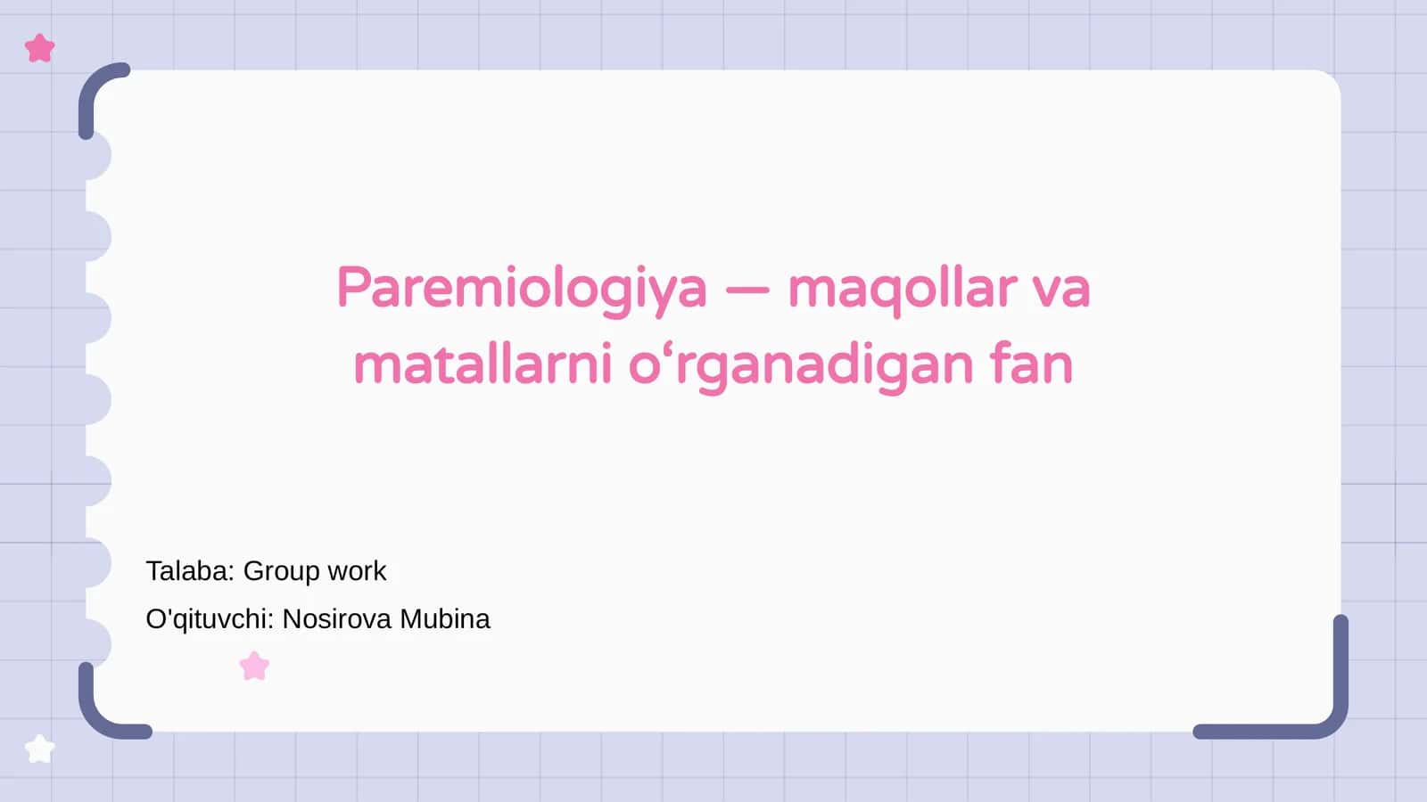 Paremiologiya — maqollar va matallarni o‘rganadigan fan 1