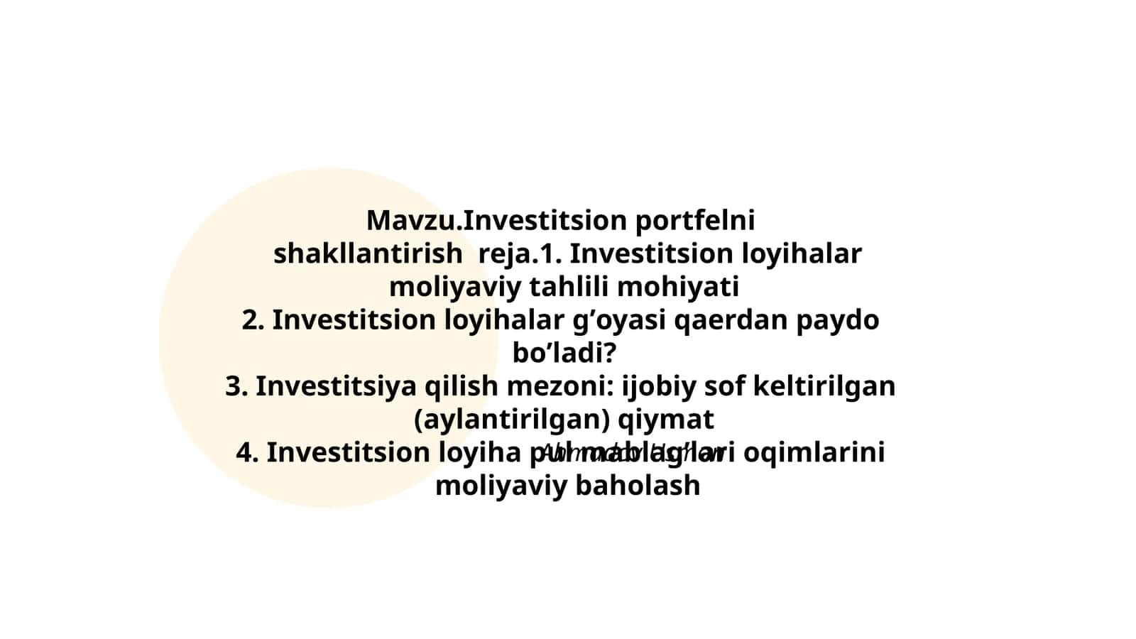 Investitsion portfelni shakllantirish reja 1