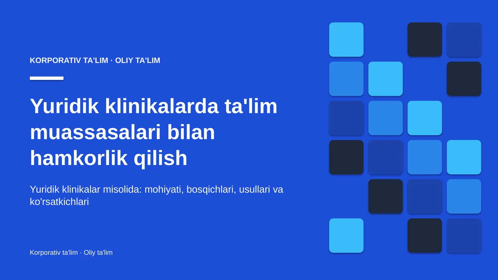Yuridik klinikalarda ta'lim muassasalari bilan hamkorlik qilish 1