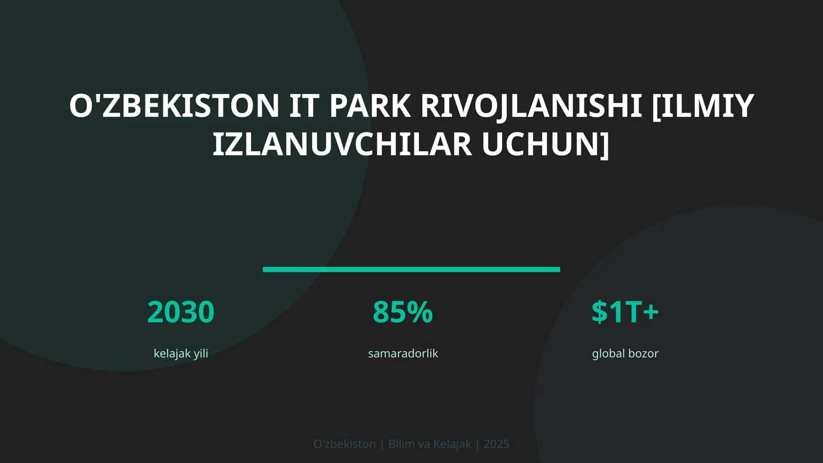 O'zbekiston IT park rivojlanishi [ilmiy izlanuvchilar uchun] 1