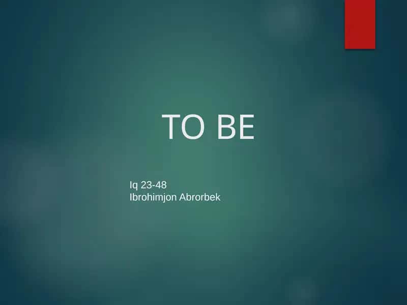 THEVERB“TOBE” 1