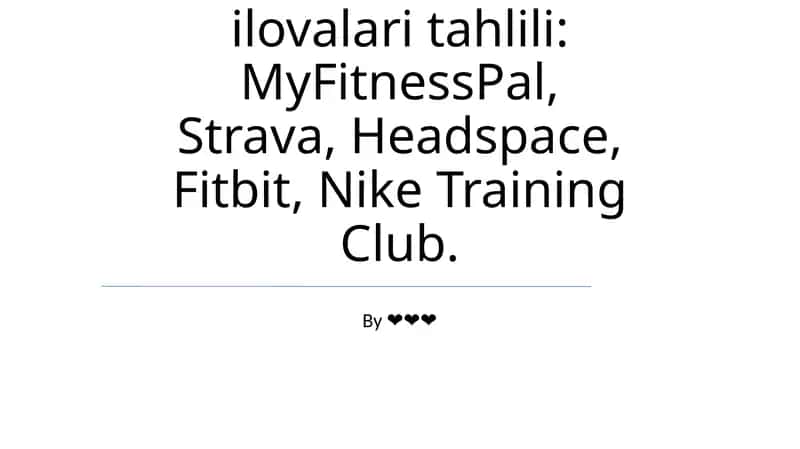 Sog'liqni saqlash va fitness ilovalari tahlili 1