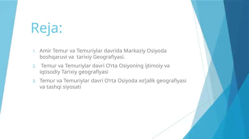 Amir Temur va Temuriylar davrida Markaziy Osiyoda boshqaruv va tarixiy geografiya 1