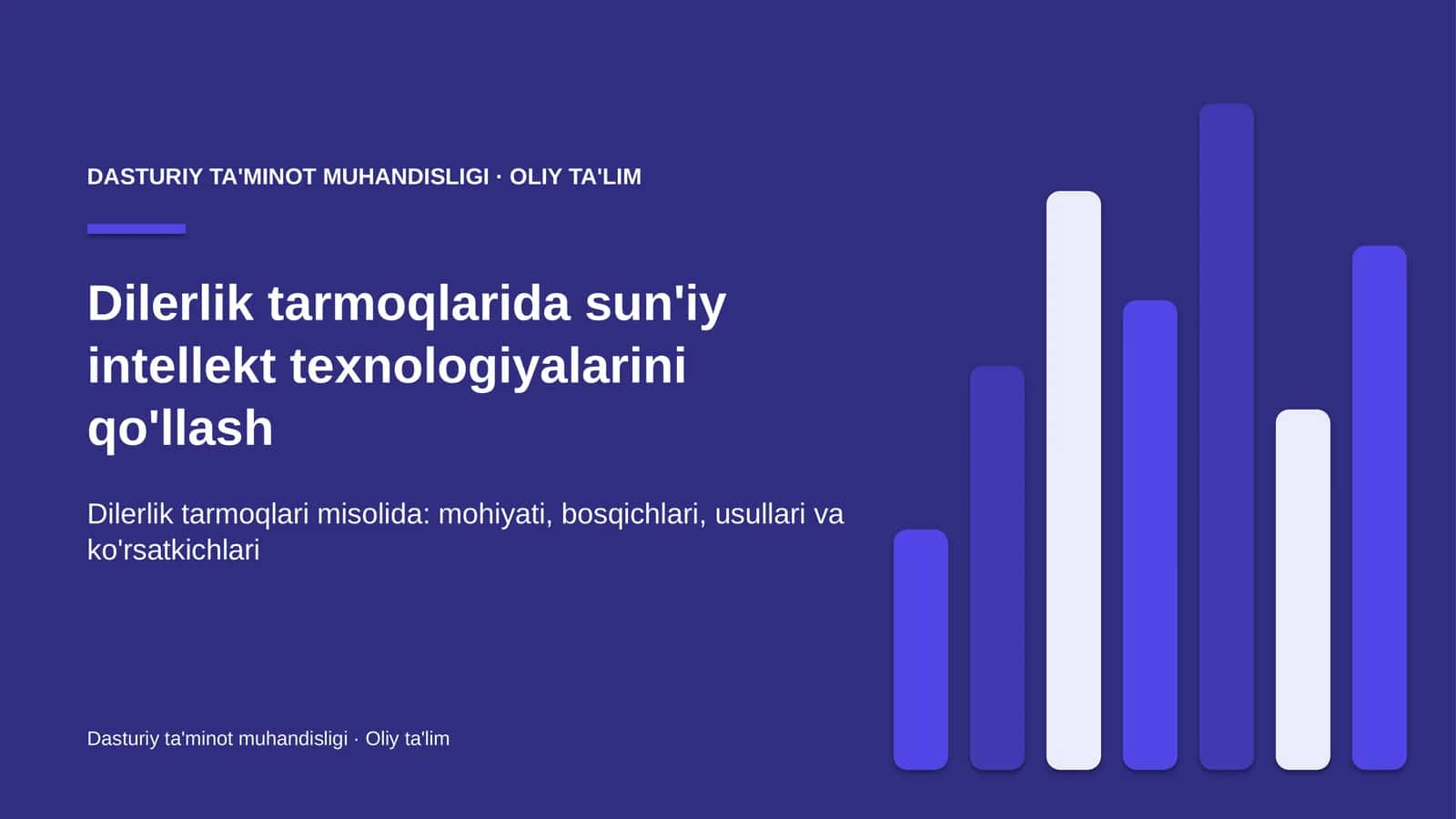 DASTURIY TA'MINOT MUHANDISLIGI · OLIY TA'LIM 1