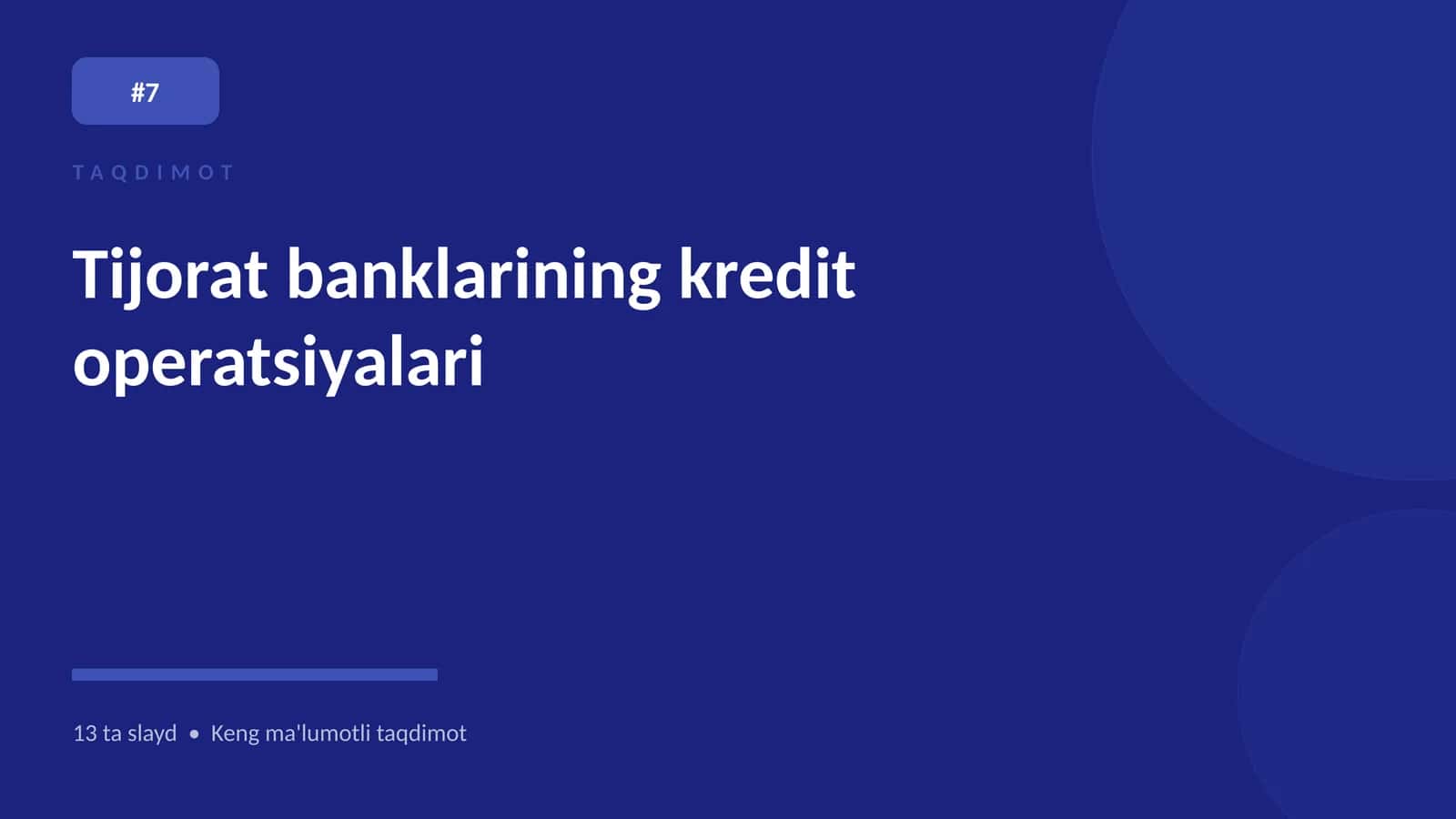 Tijorat banklarining kredit operatsiyalari 1