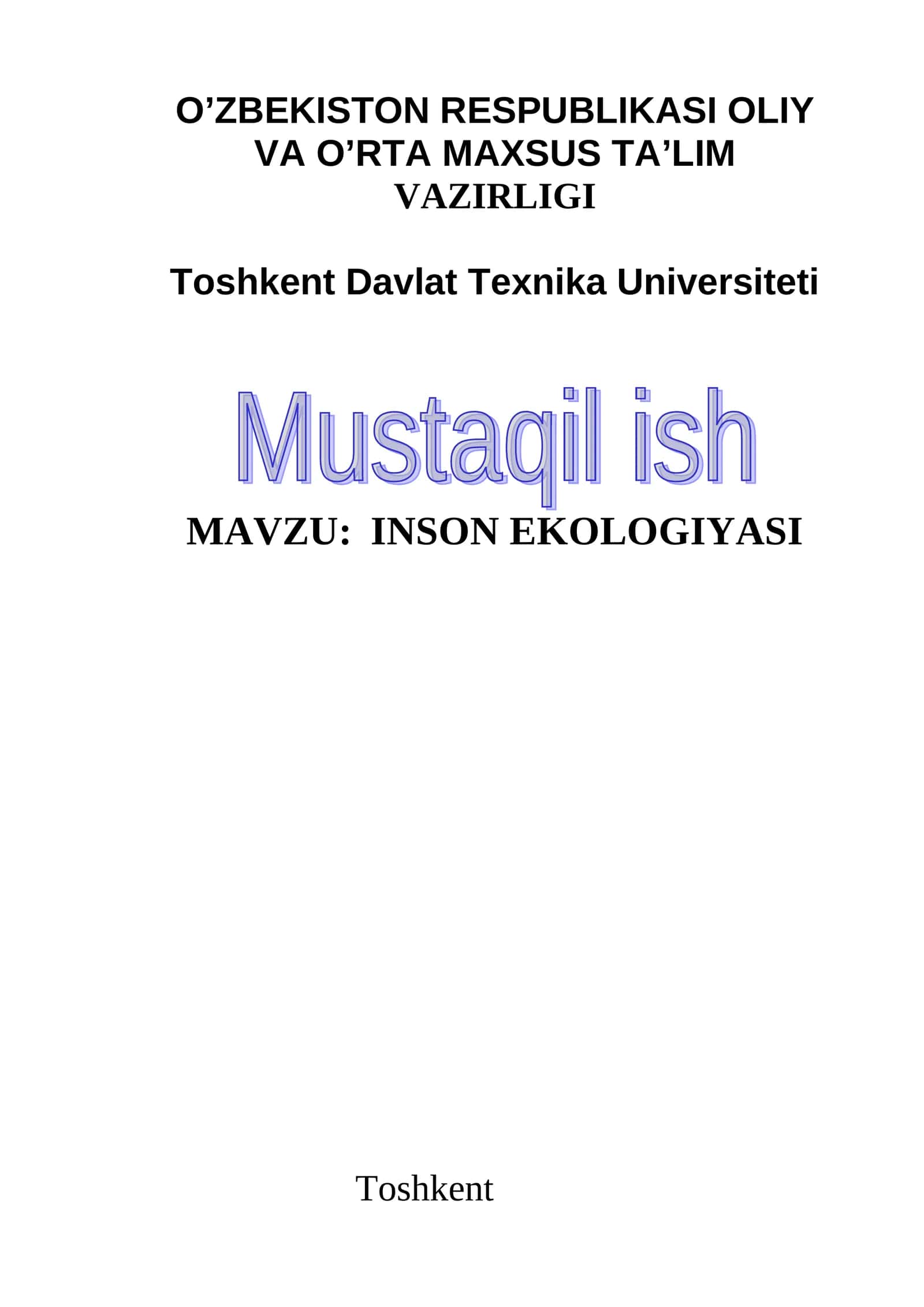 INSON EKOLOGIYASI 1