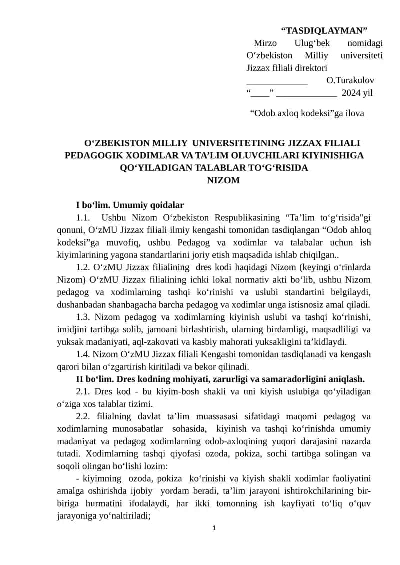 Odob ahloq kodeksi 1