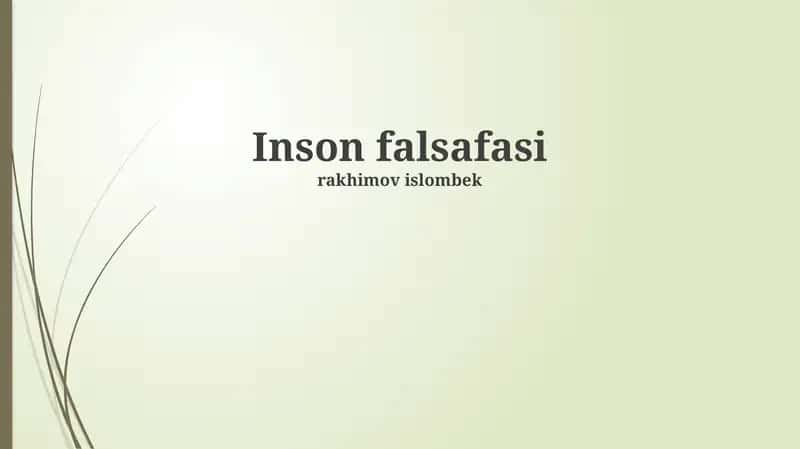 Inson falsafasi 1